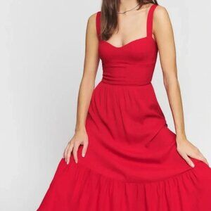 Reformation Celestia Dress in Cherry